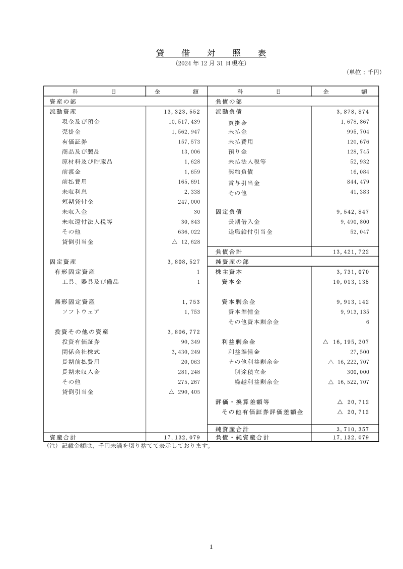 Cover of SNK Corporation Financial Statements: 24th Fiscal Period