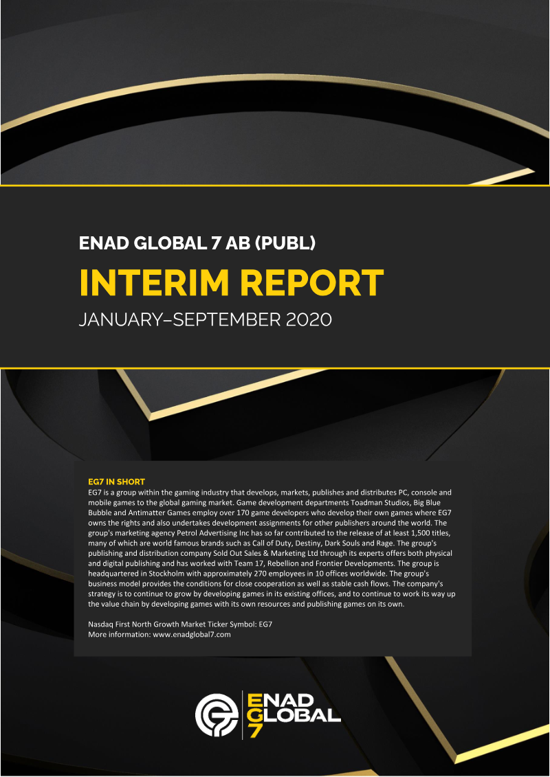 Cover of Enad Global 7 Interim Report: January–September 2020