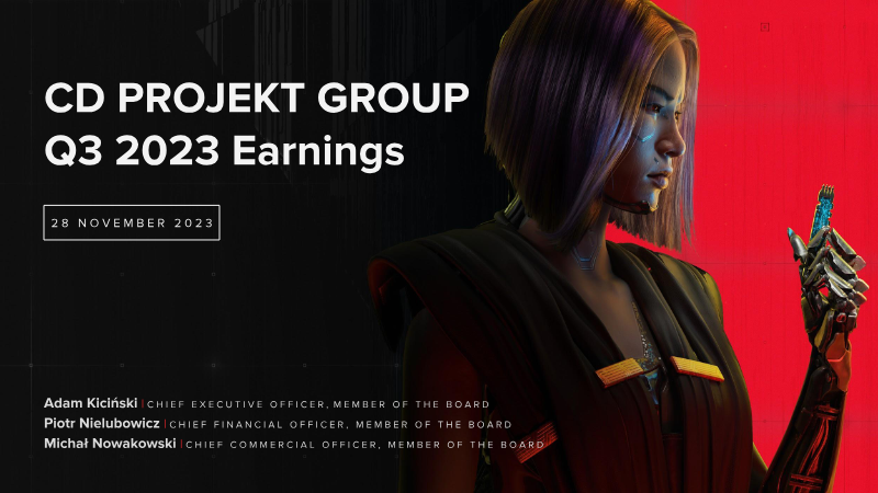 Cover of CD Projekt Group Q3 2023 Earnings Release