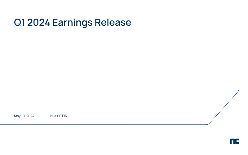 Cover of NCSOFT Q1 2024 Earnings Release