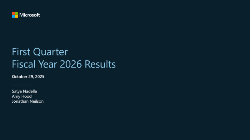 Cover of Microsoft Q1 2026 Earnings Results