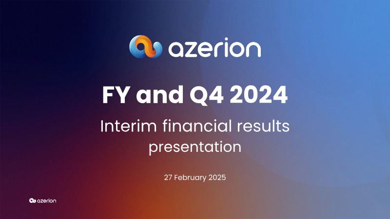 Cover of Azerion FY and Q4 2024 Interim Financial Results Presentation