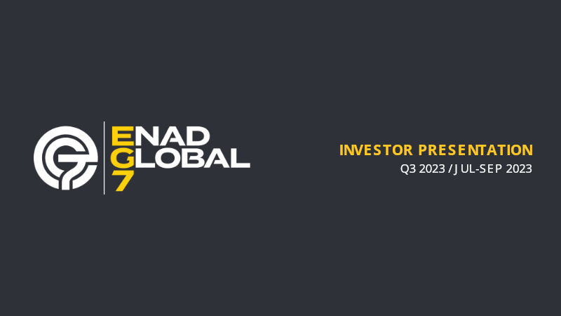 Cover of Enad Global 7 Q3 2023 Investor Presentation