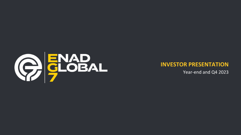 Cover of Enad Global 7 Investor Presentation: Year-end and Q4 2023