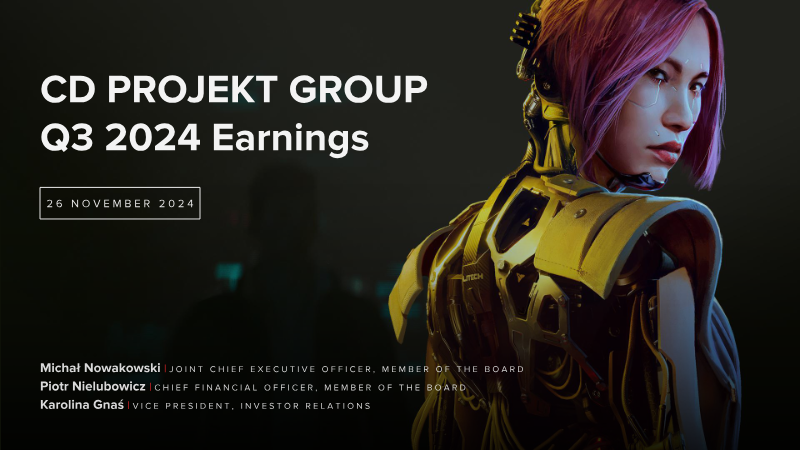 Cover of CD Projekt Group Q3 2024 Earnings Release