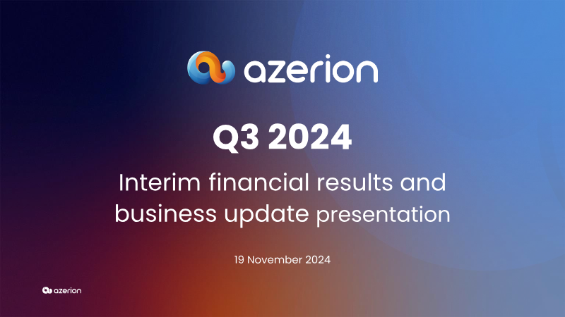 Cover of Azerion Q3 2024 Interim Financial Results and Business Update Presentation
