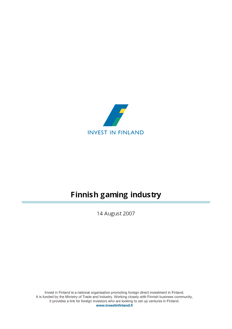 Cover of Finnish Gaming Industry: 2007