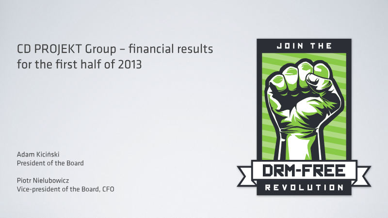 Cover of CD PROJEKT Group Financial Results: H1 2013
