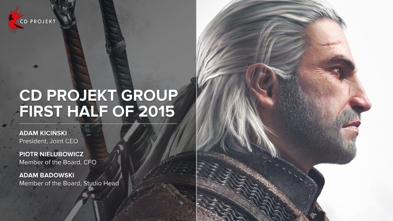 Cover of CD PROJEKT Group First Half of 2015: Financial Results Presentation