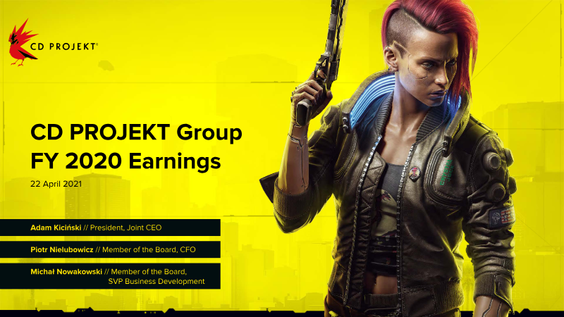 Cover of CD PROJEKT Group FY 2020 Earnings Presentation