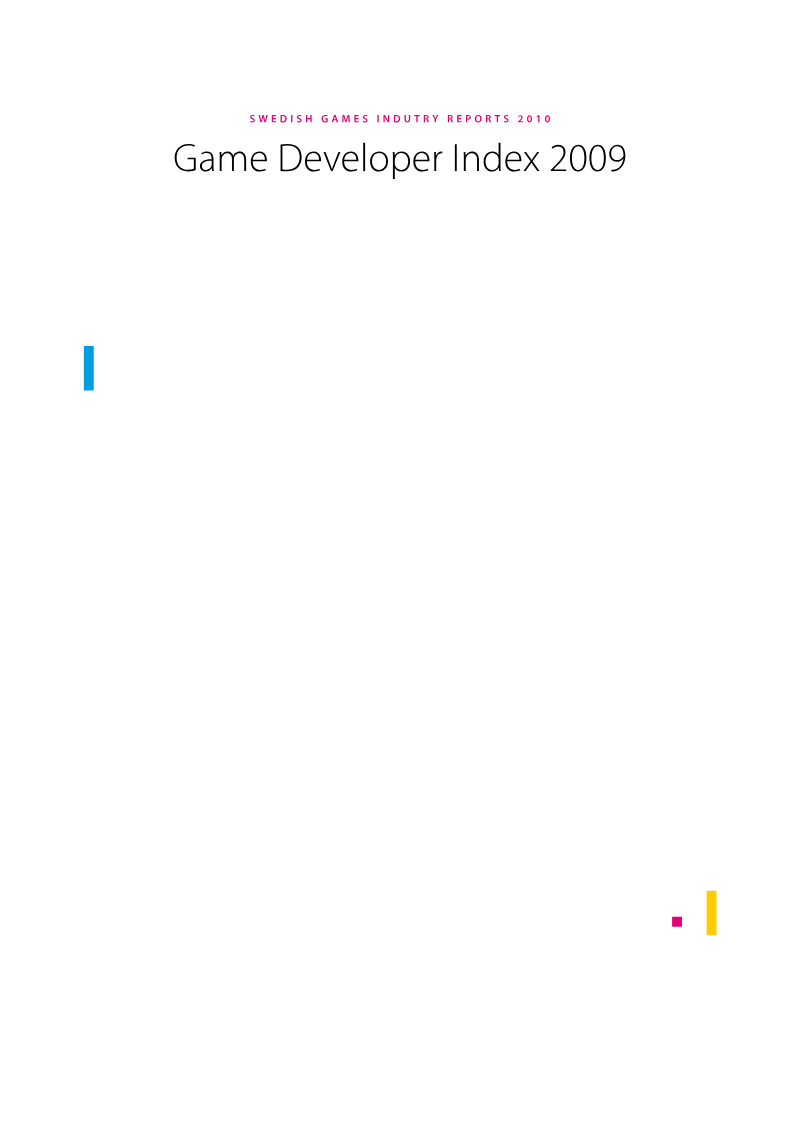 Cover of Game Developer Index 2009: Sweden