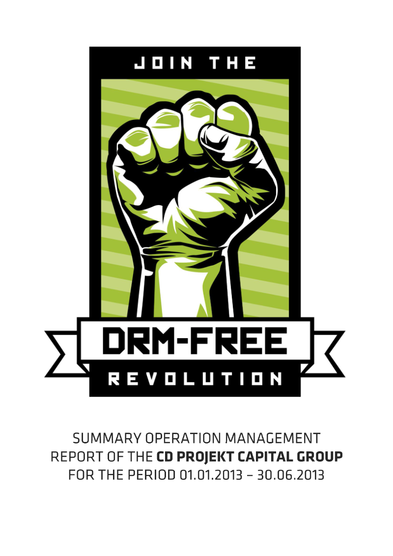 Cover of Summary Operation Management Report of the CD Projekt Capital Group: H1 2013