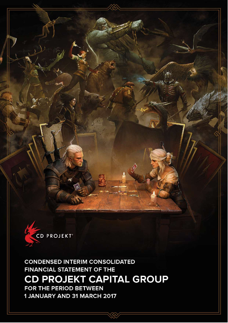 Cover of CD PROJEKT Capital Group Condensed Interim Consolidated Financial Statement: Q1 2017