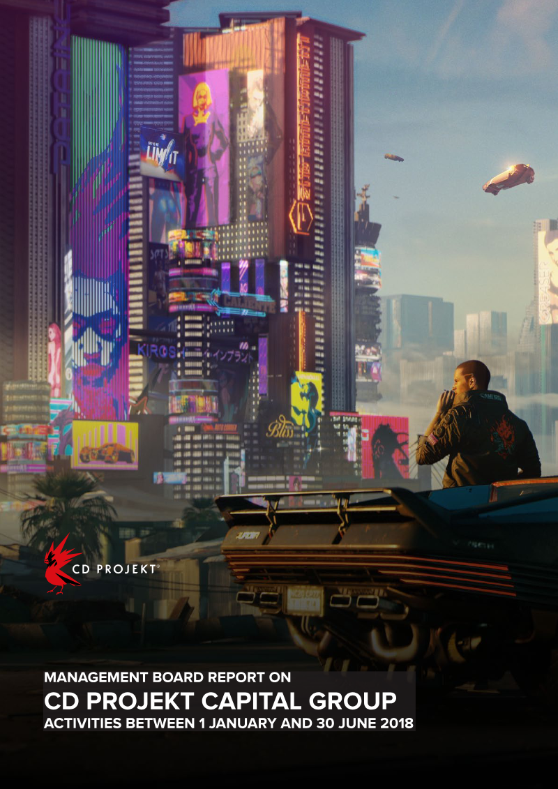 Cover of Management Board Report on CD PROJEKT Capital Group Activities: H1 2018