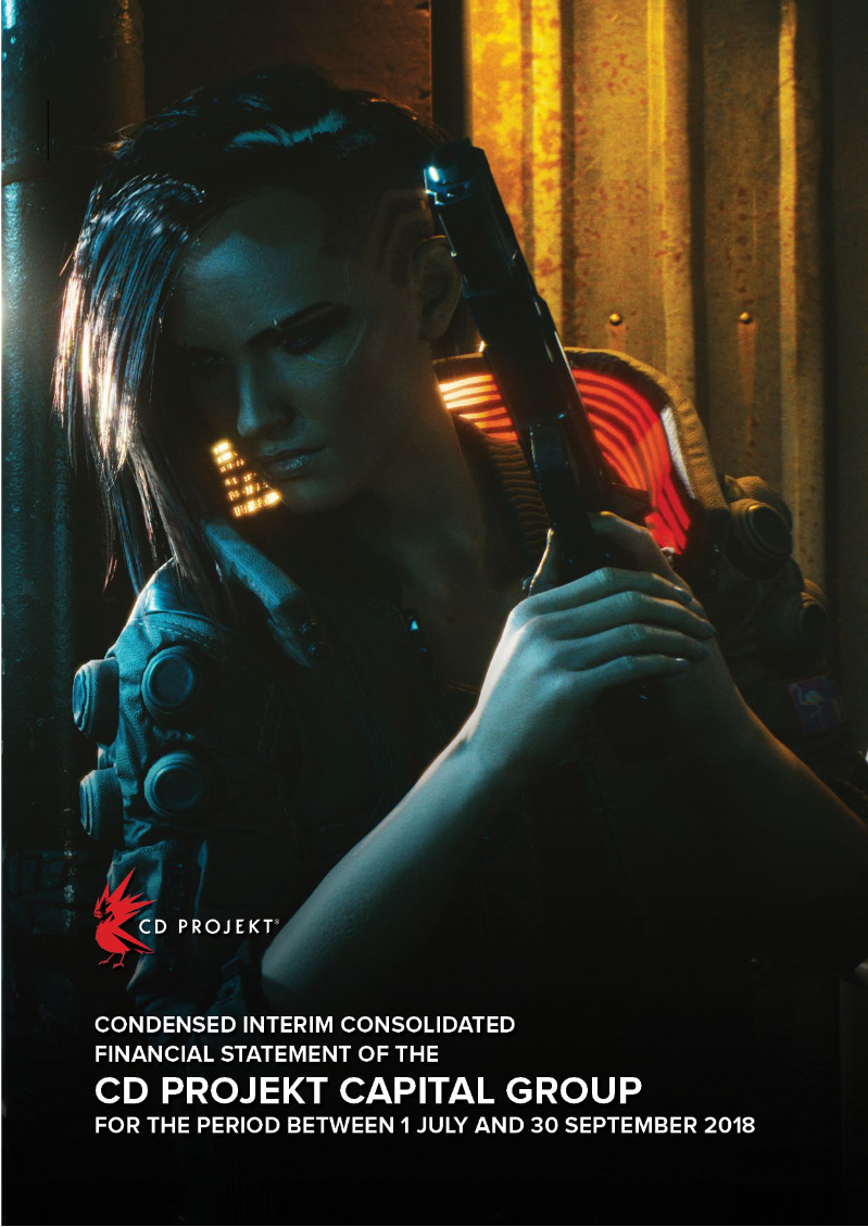 Cover of CD PROJEKT Capital Group Condensed Interim Consolidated Financial Statement: Q3 2018