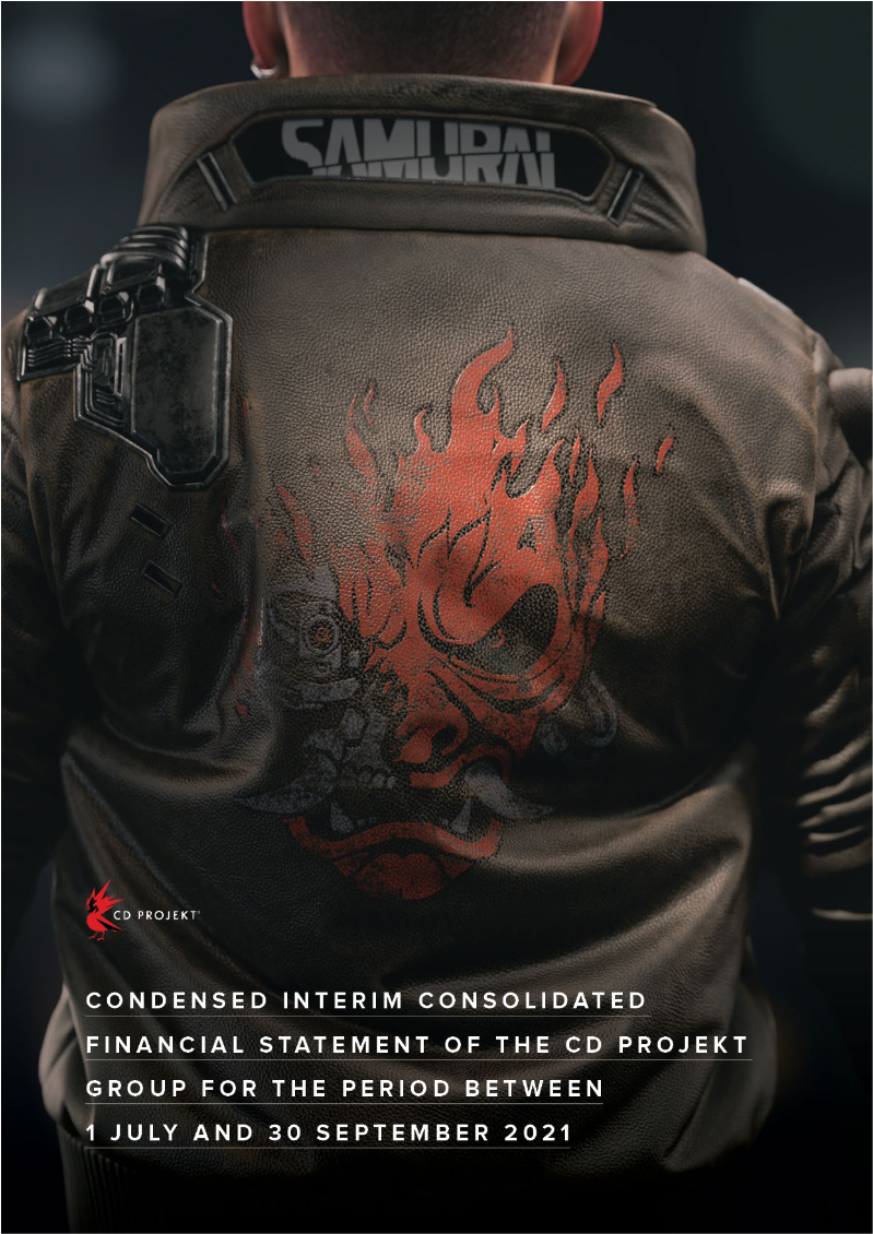 Cover of CD PROJEKT Group Condensed Interim Consolidated Financial Statement: Q3 2021