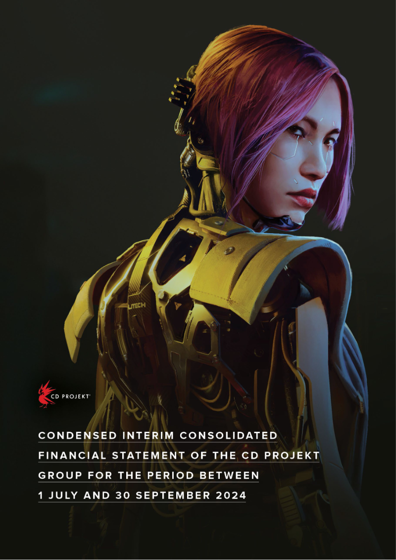 Cover of Condensed Interim Consolidated Financial Statement of the CD PROJEKT Group for Q3 2024