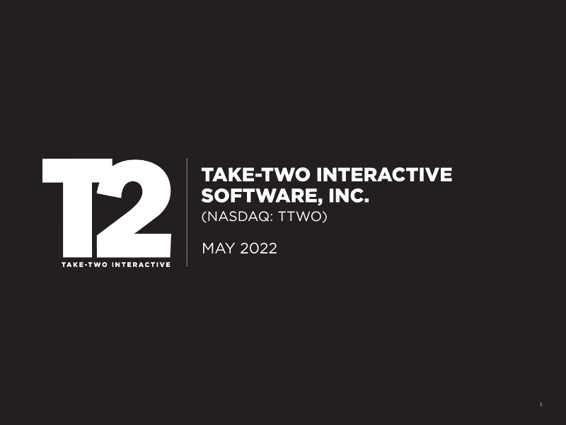 Cover of Take-Two Interactive Investor Presentation: May 2022