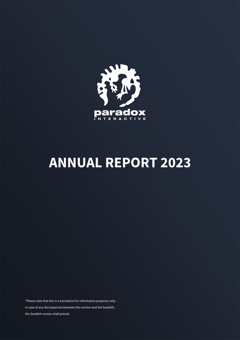 Cover of Paradox Interactive Annual Report 2023