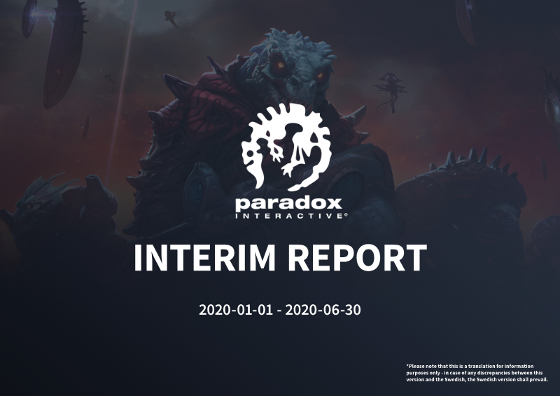 Cover of Paradox Interactive Interim Report: January – June 2020