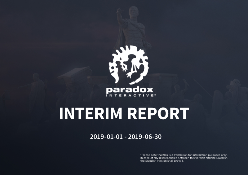 Cover of Paradox Interactive Interim Report: January – June 2019