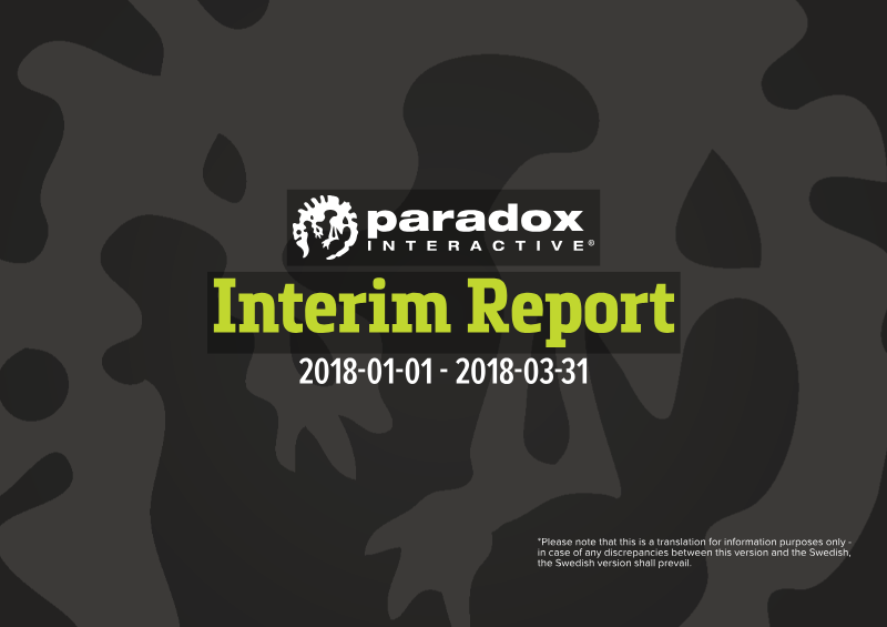 Cover of Paradox Interactive Interim Report: Q1 2018