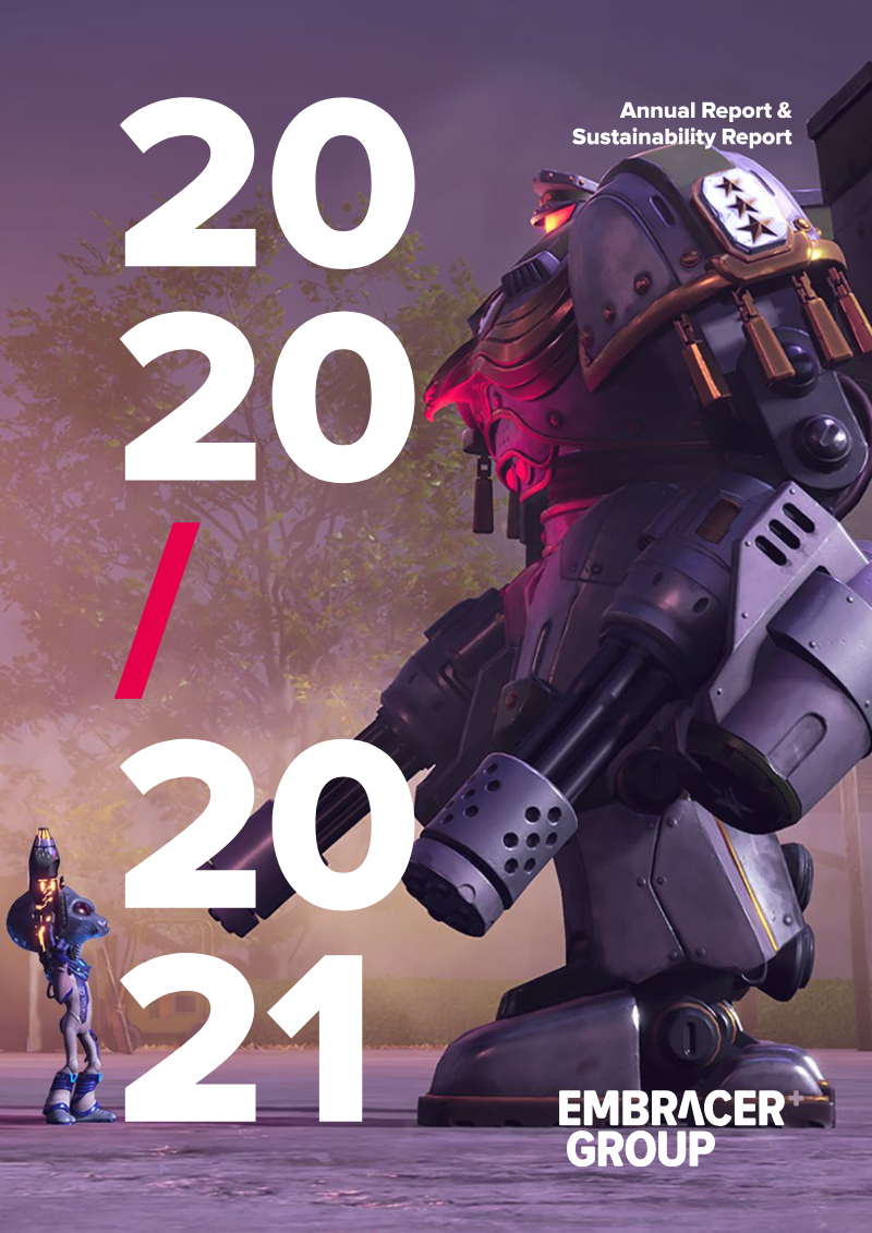 Cover of Embracer Group Annual Report and Sustainability Report 2020/2021