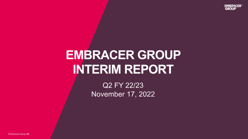 Cover of Embracer Group Interim Report Q2 FY 22/23