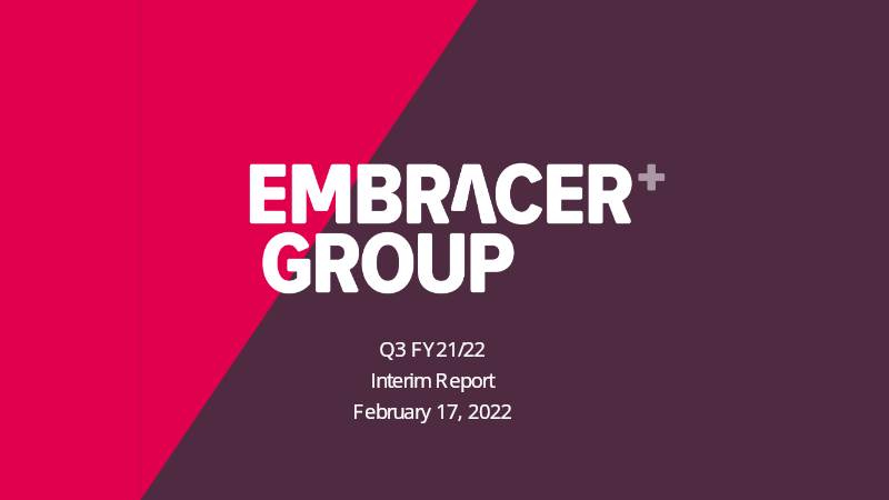 Cover of Embracer Group Interim Report Q3 FY21/22