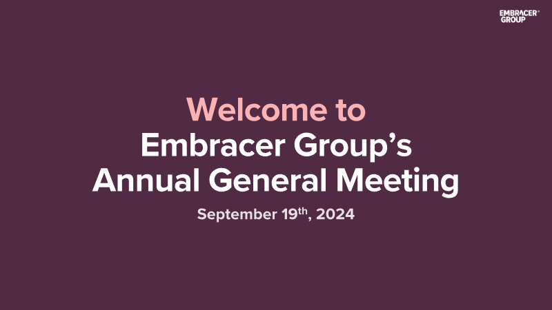 Cover of Embracer Group Annual General Meeting 2024: Presentation