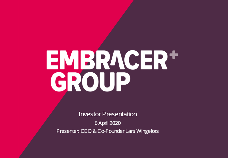 Cover of Embracer Group Investor Presentation: 6 April 2020