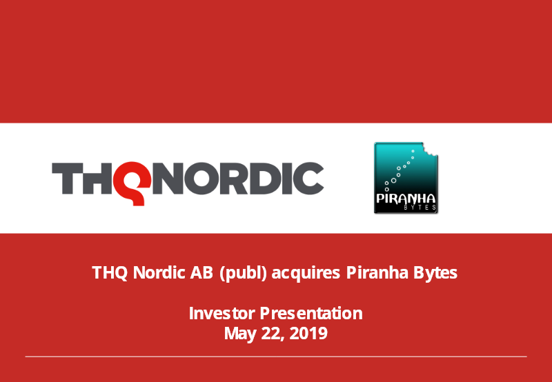 Cover of THQ Nordic AB Acquires Piranha Bytes: Investor Presentation