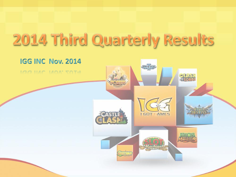 Cover of IGG Inc. 2014 Third Quarterly Results