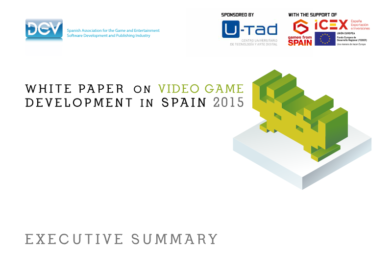 Cover of White Paper on Video Game Development in Spain 2015: Executive Summary