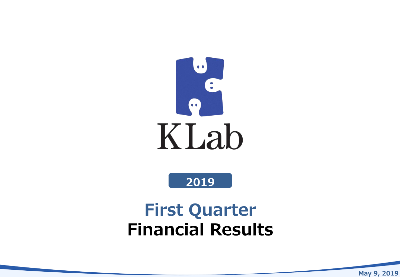 Cover of KLab Q1 2019 Financial Results
