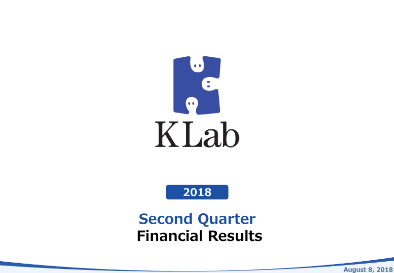 Cover of KLab Q2 2018 Financial Results