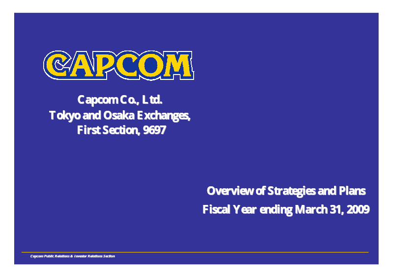 Cover of Overview of Strategies and Plans: Fiscal Year Ending March 31, 2009
