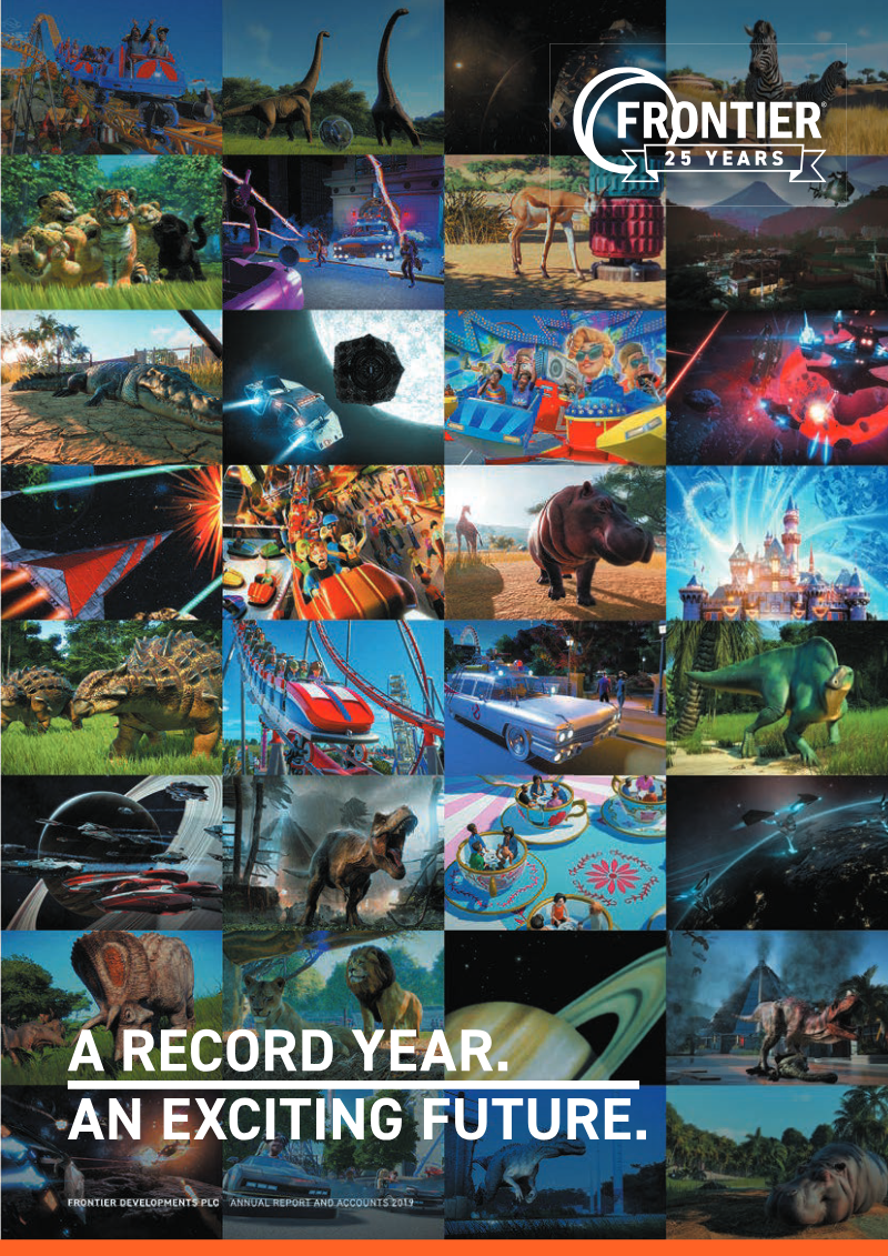Cover of Annual Report and Accounts 2019: Frontier Developments