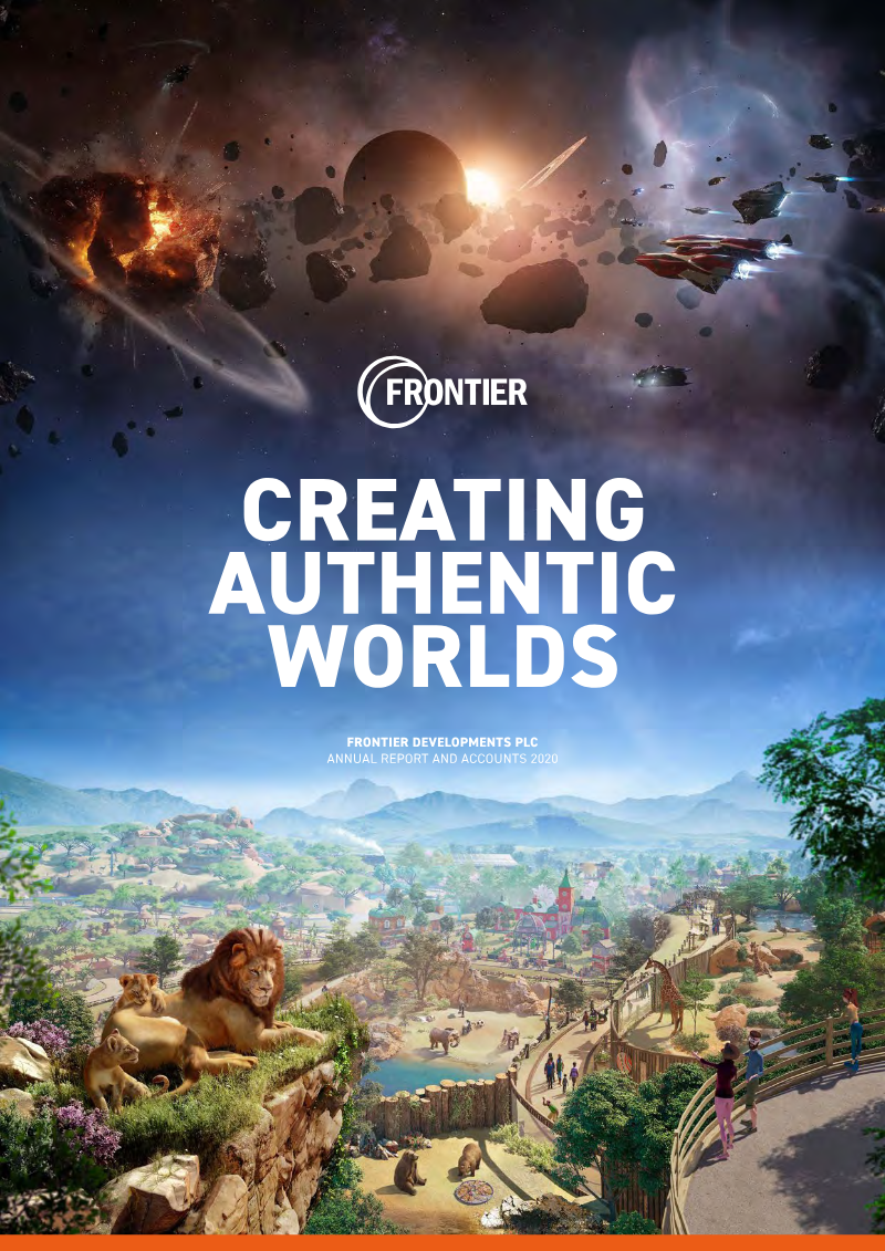 Cover of Frontier Developments Annual Report and Accounts 2020
