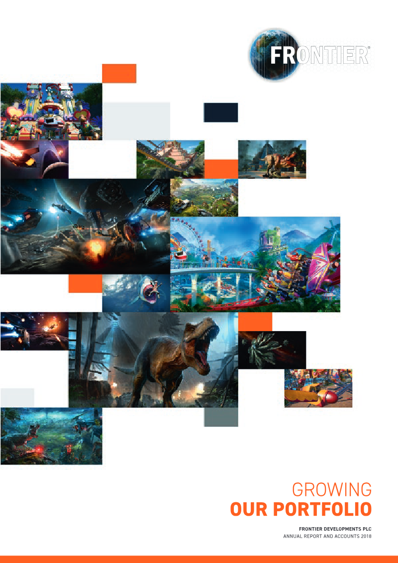Cover of Frontier Developments Annual Report and Accounts 2018