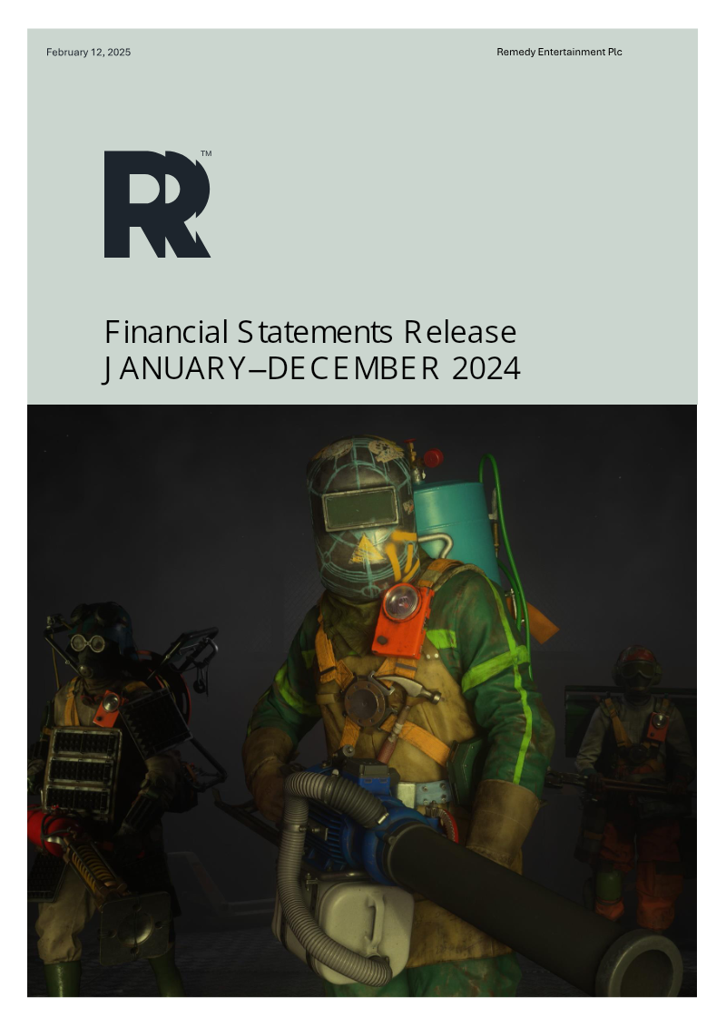 Cover of Remedy Entertainment Financial Statements Release 2024
