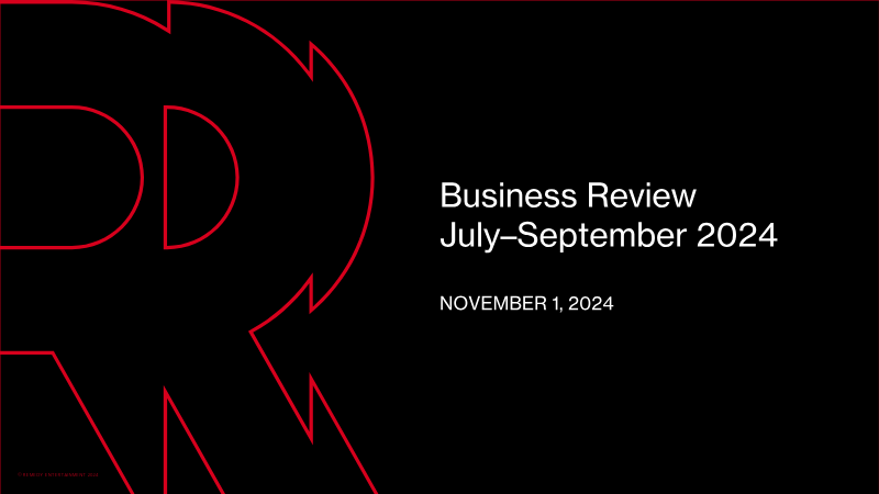 Cover of Remedy Entertainment Q3 2024 Business Review