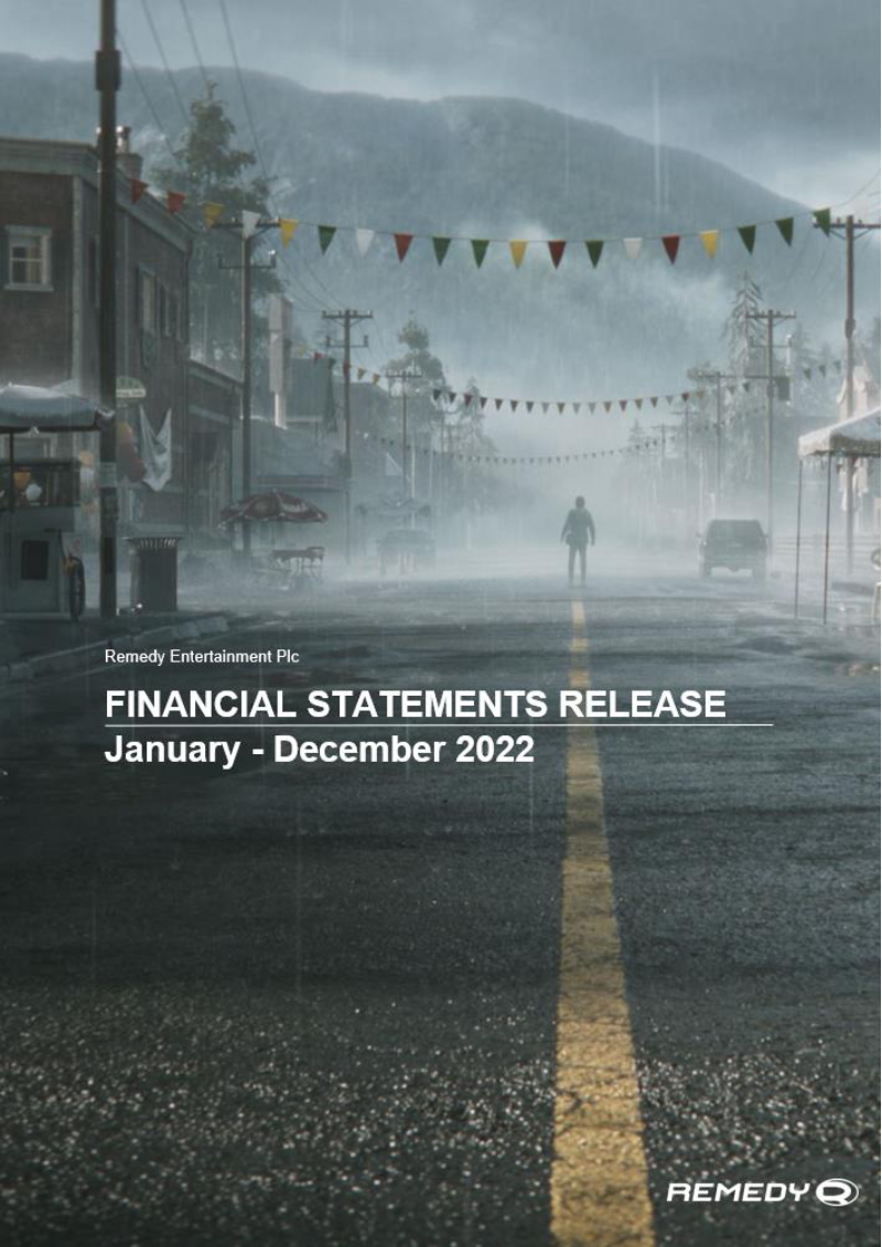 Cover of Remedy Entertainment Financial Statements Release 2022
