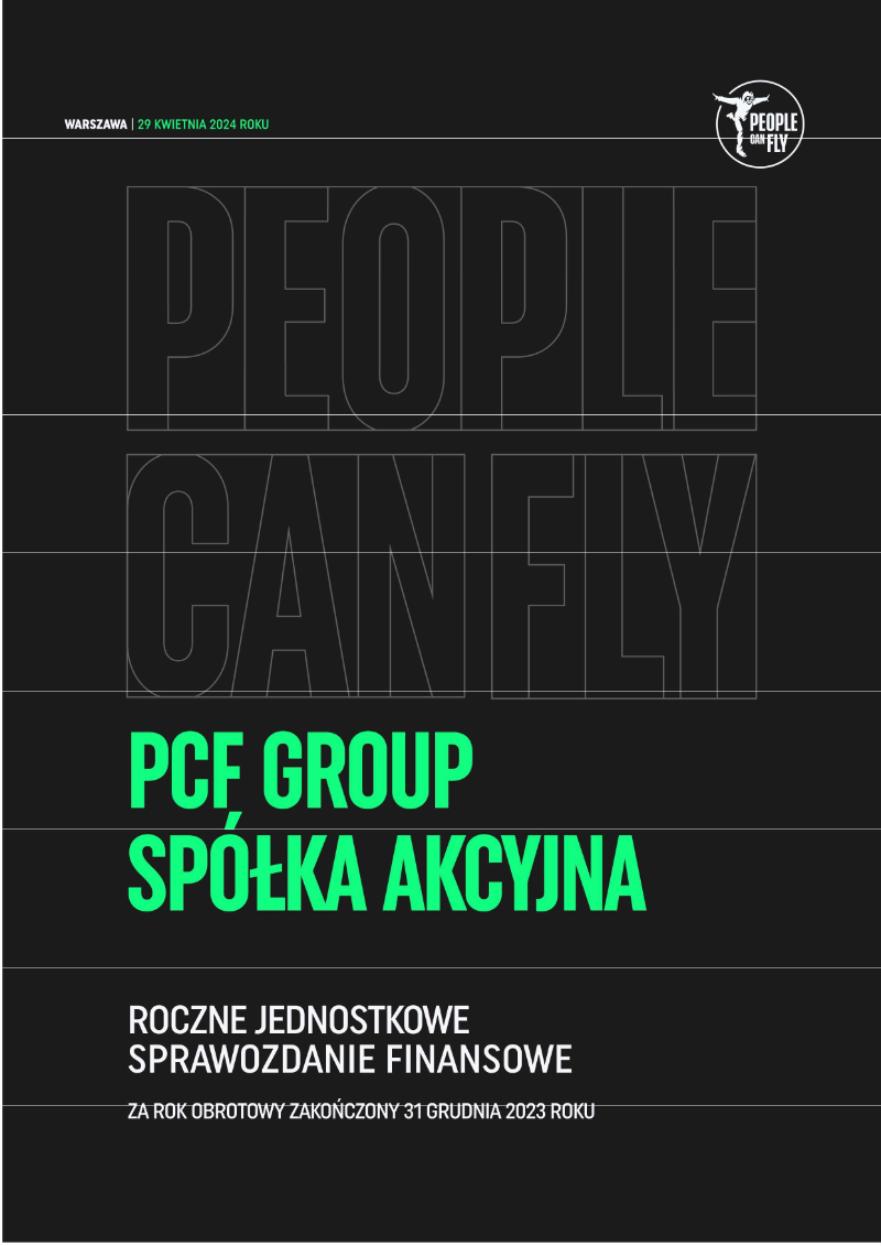 Cover of PCF Group Annual Separate Financial Statements: 2023