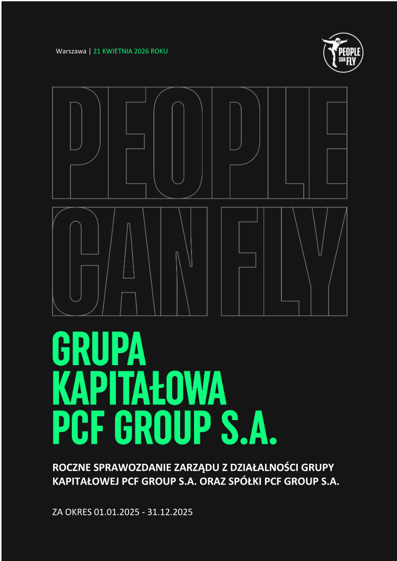 Cover of Annual Management Board Report on Operations of the PCF Group Capital Group: 2025