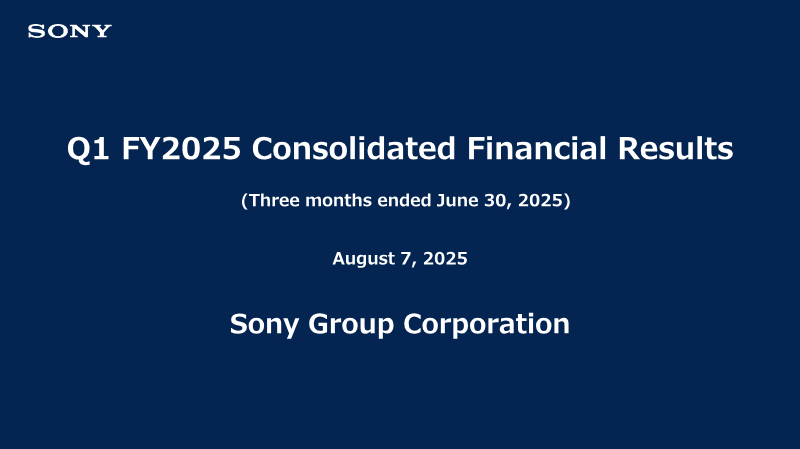 Cover of Sony Group Corporation Q1 FY2025 Consolidated Financial Results