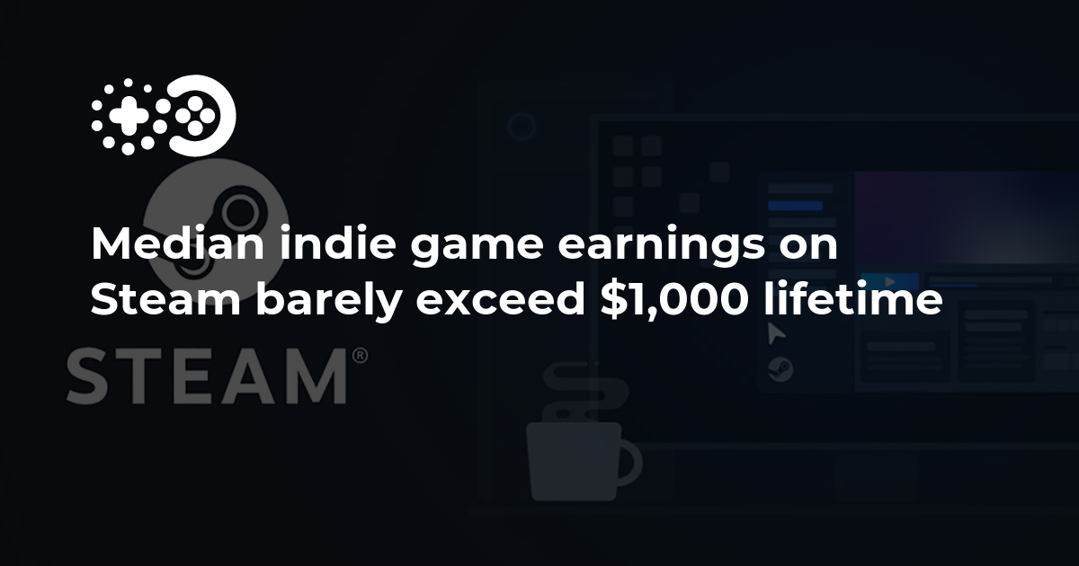 Cover of Median Indie Game Earnings on Steam Barely Exceed $1,000 Lifetime