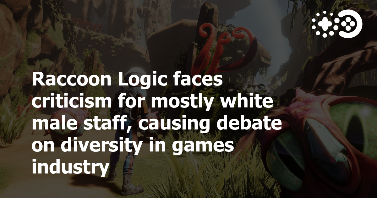 Cover of Raccoon Logic faces criticism for mostly white male staff, causing debate on diversity in games industry